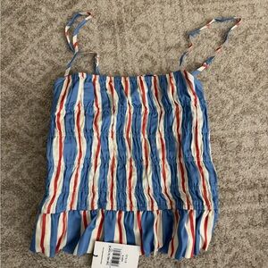 Solid & Striped Delta Linen Top Americana Stripe Size M NWT